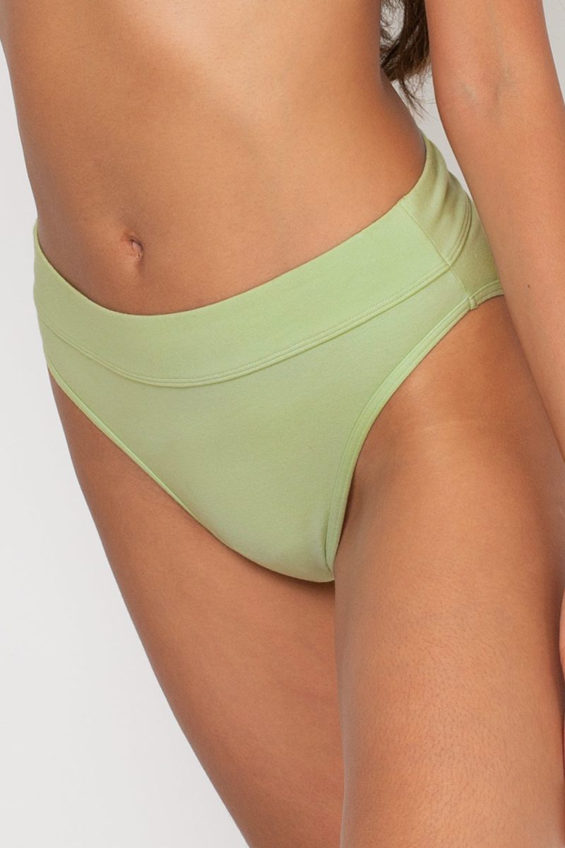 SMART AND SEXY GREEN AND GREY COTTON HIGH WAISTED BIKINI PANTIES SA1412 AV 1