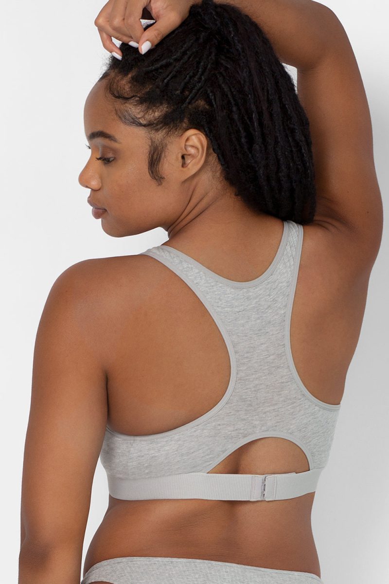 SMART AND SEXY GREY RACERBACK FRONT CLOSE BRA SA1411 AV 1