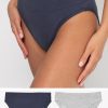 Comfort Cotton High-Waisted Brief Panty 2 Pack | Navy Highlight/Grey Heather PANTY SAS Navy Highlight/Grey Heather M