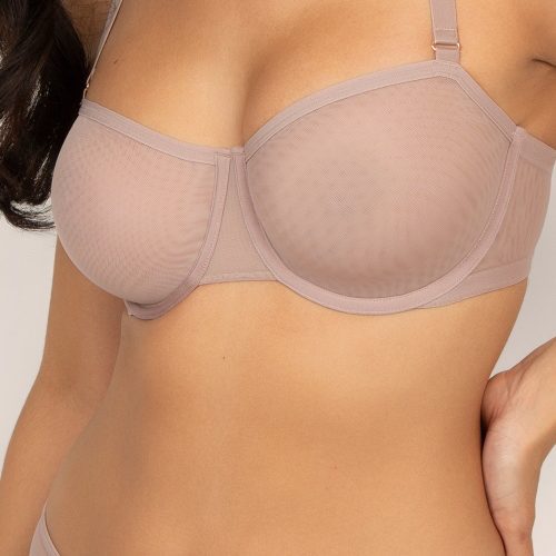 SMART AND SEXY NUDE MESH BALCONETTE BRA SA1508 AV3