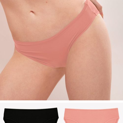 Stretchiest EVER Bikini Panty 2 Pack | Tuscany Clay/Black Hue Stretch PANTY SAS Tuscany Clay/Black Hue Stretch L/XL