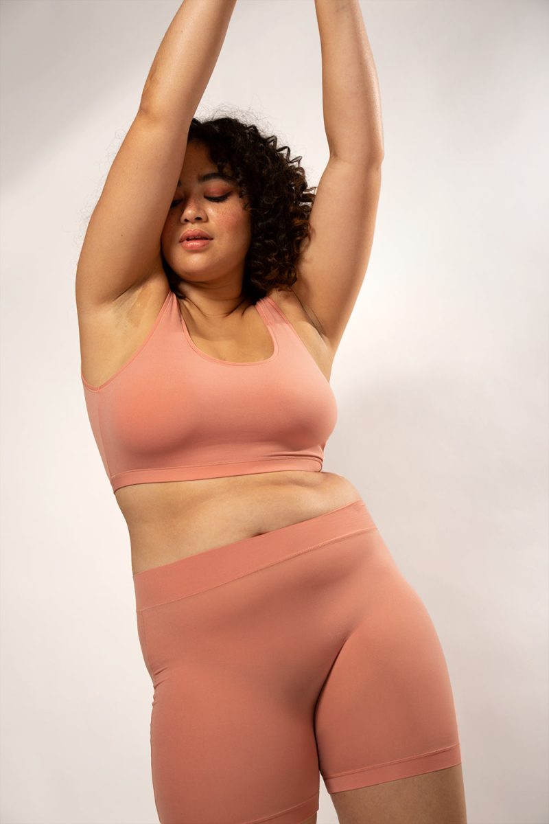 SMART AND SEXY ORANGE AND BLACK STRETCHY CROP BRALETTE SA1438 AV 3 1