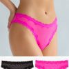 Lace Trim Cheeky Panty 2 Pack | Electric Pink/Black Hue PANTY SAS Electric Pink/Black Hue S