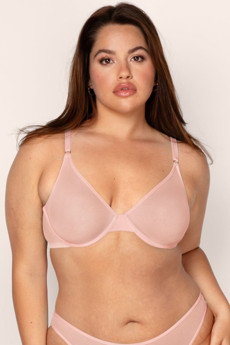 Sheer Mesh Demi Underwire Bra | Blushing Rose Mesh BRA SAS Blushing Rose Mesh 34B