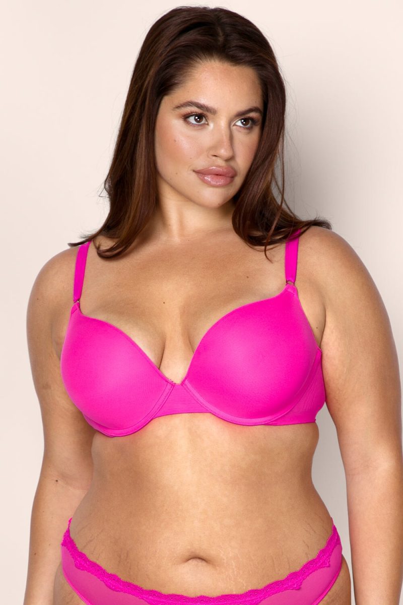 SMART AND SEXY PINK MESH PUSH UP BRA SA1170A AV 1