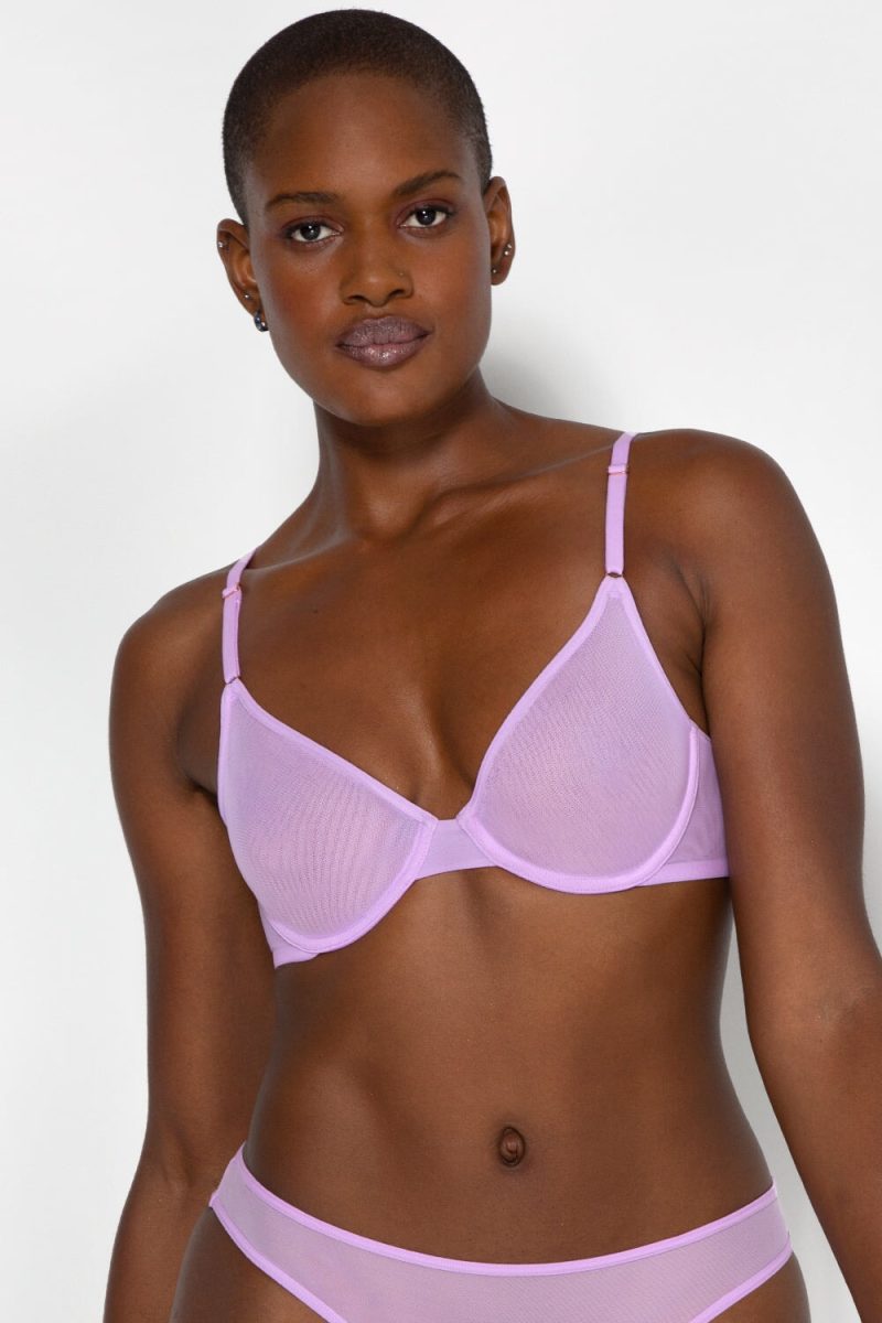 Sheer Mesh Demi Underwire Bra | Stellar Orchid BRA SAS Stellar Orchid 34DD