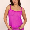 Sheer Mesh Cami & Shorts Sleep Set | Orchid SLEEPWEAR SAS Orchid S