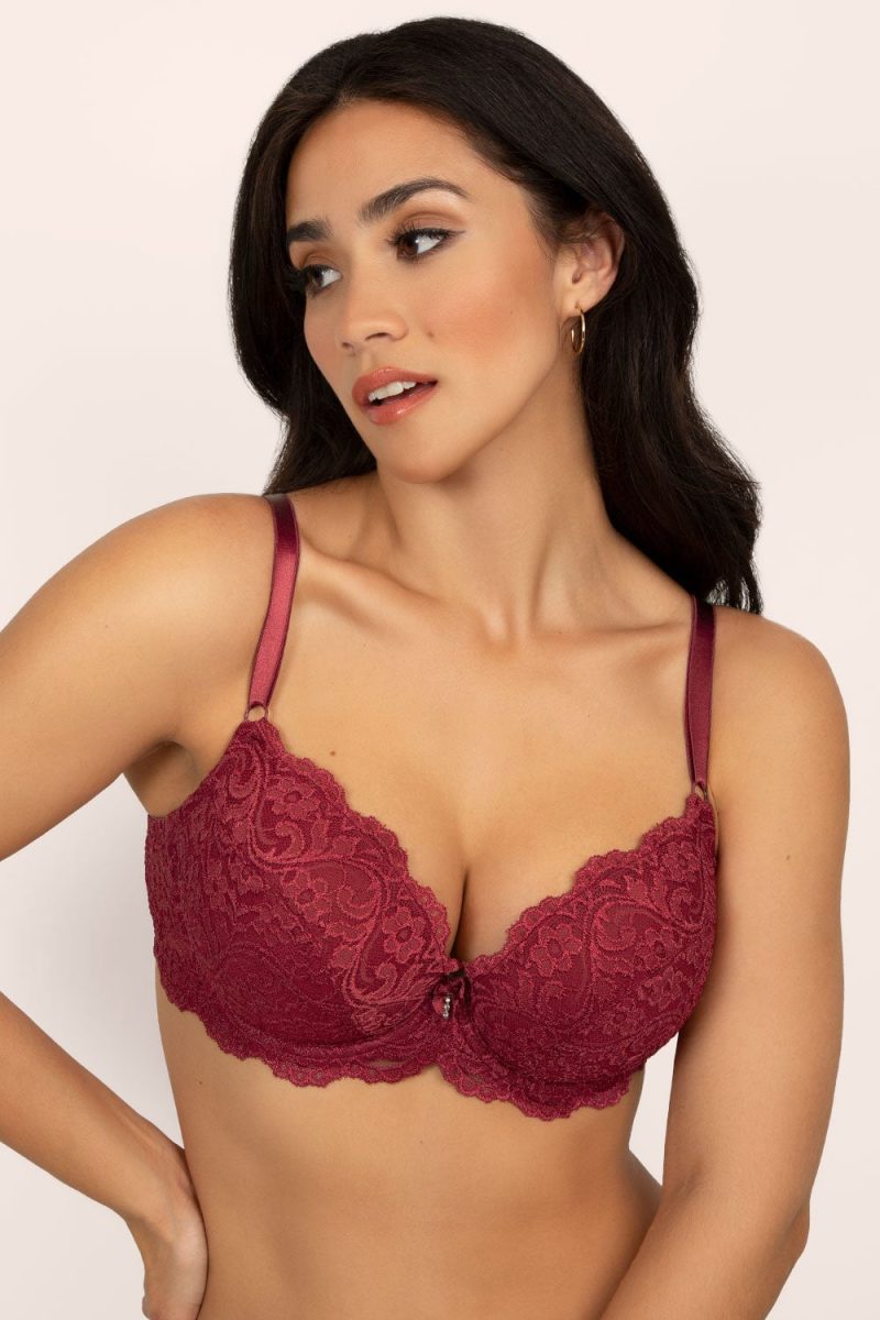 SMART AND SEXY RED LACE PUSH U BRA 85046 AV 2