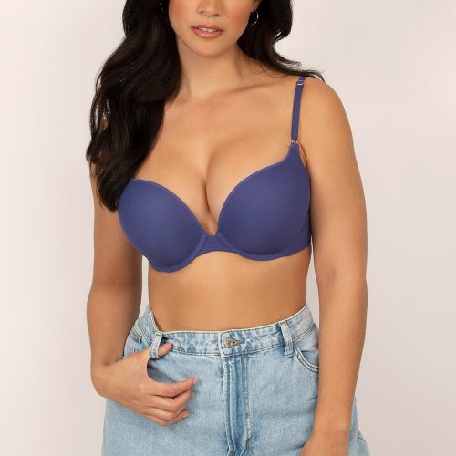 SMART AND SEXY SA276 BLUE PUSHUP BRA AV 4