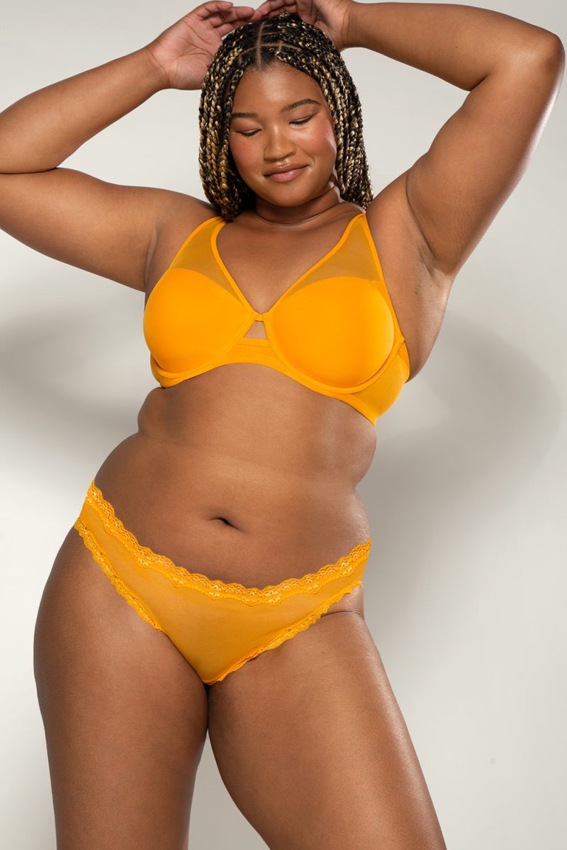 SMART AND SEXY YELLOW MESH PLUNGE BRA SA1389 AV 3 1