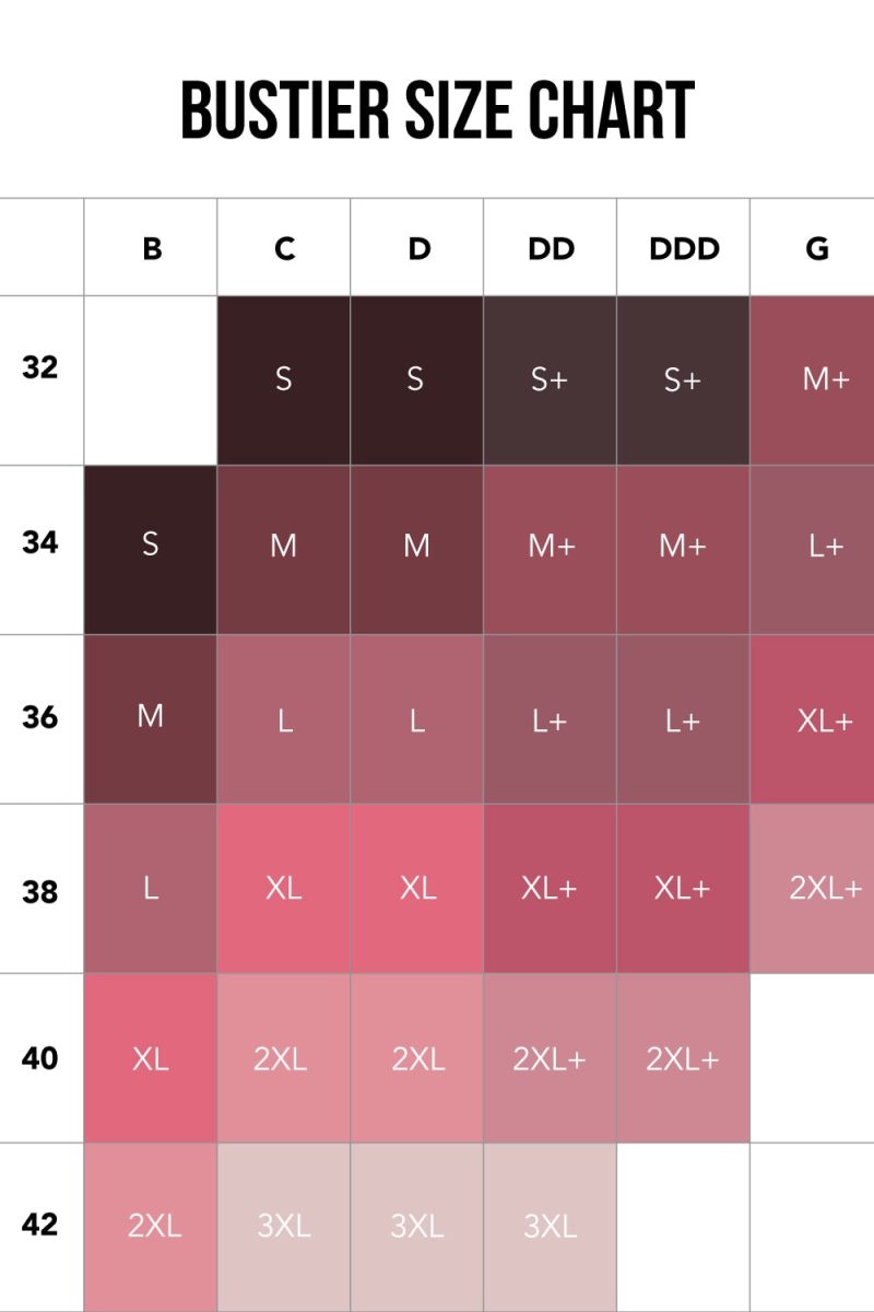 SMART ANDS SEXY LACE CORSET SIZE CHART